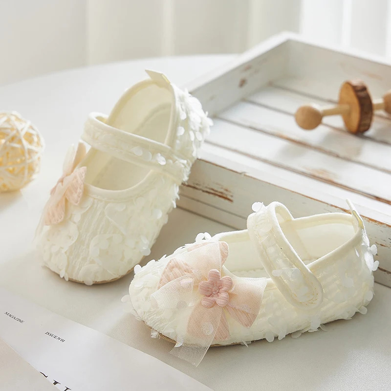 Adorable Baby Girl Bow Flats Shoes with Petal for Special Occasions like Parties Festivals and Baby Showers - Perfect 250219