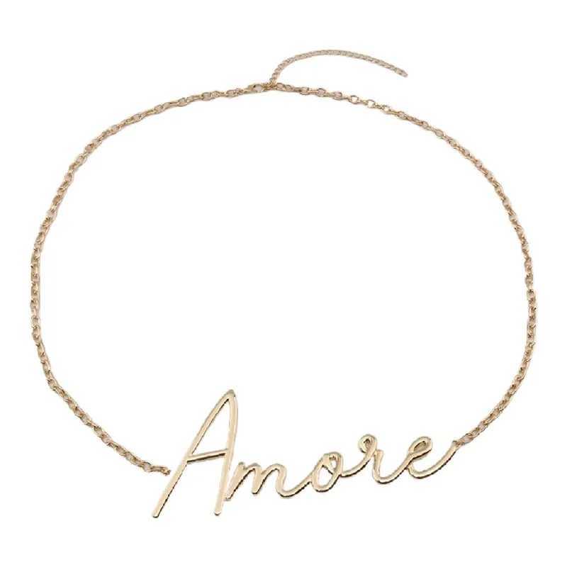 Minimum Charm Retro Elegant Gold Plated Letter Waist Chain For Women Girls Metal Daily Autumn And Winter Jewelry Accories W250218