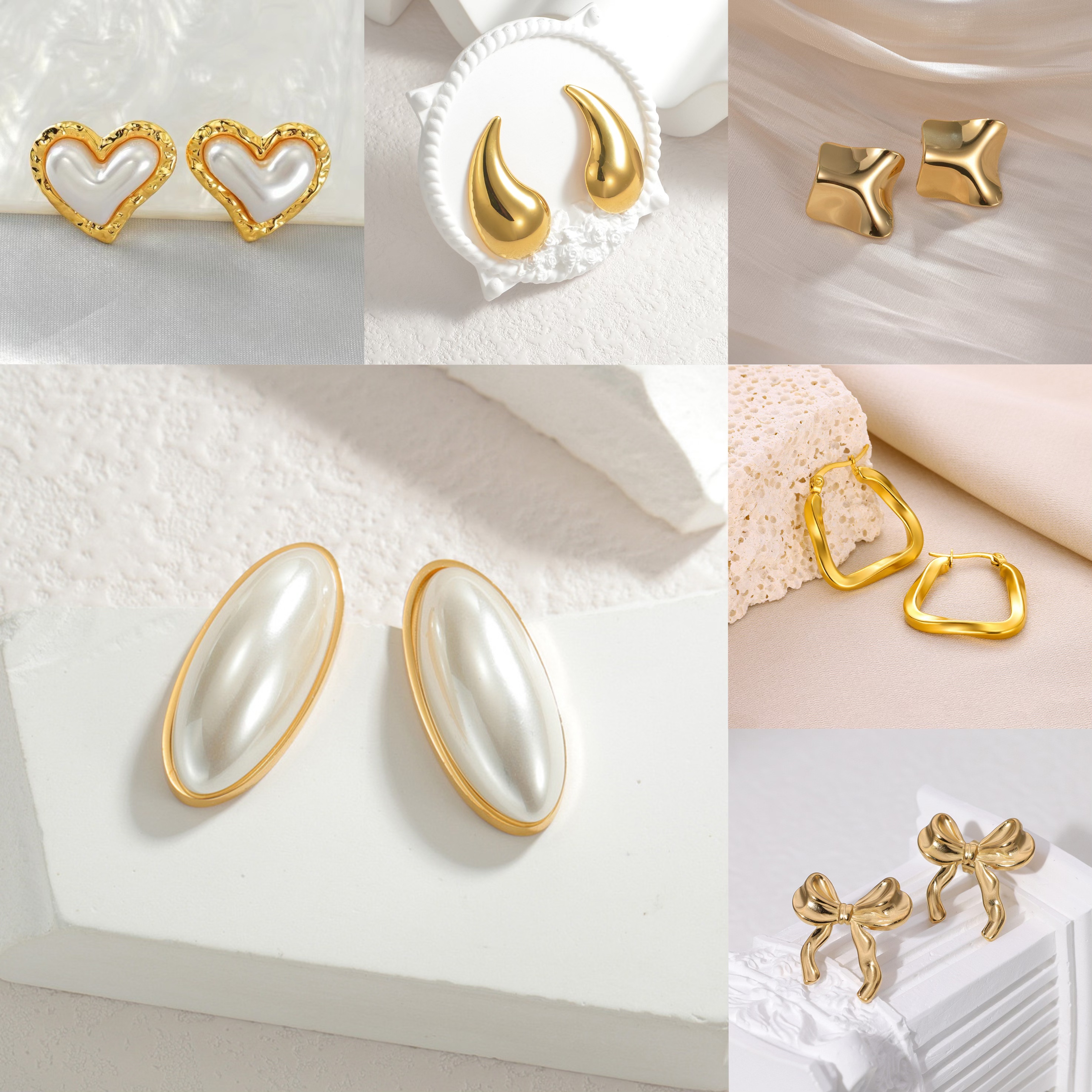 gold earrings for women stainless steel 14k gold plated lightweight chunky hoops hypoallergenic thick open huggie studs jewelry for gifts