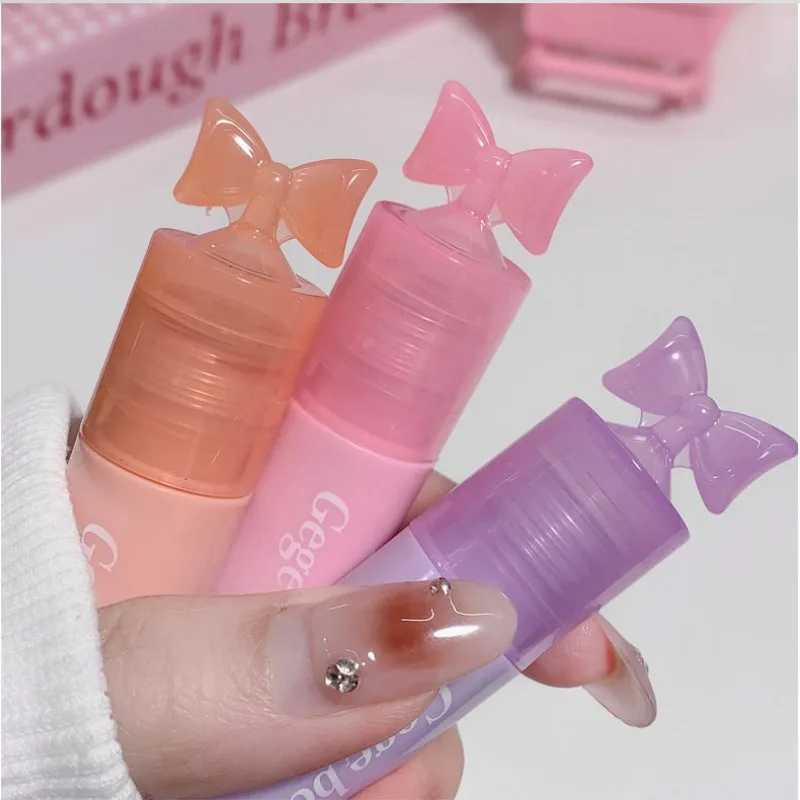 Little Bowknot Girl Lip Gloss Pink Peach Sweet Tea Liquid Lipstick Watery Glossy Jelly Lip Glaze Orange Grape Lip Tint MakeupW250219