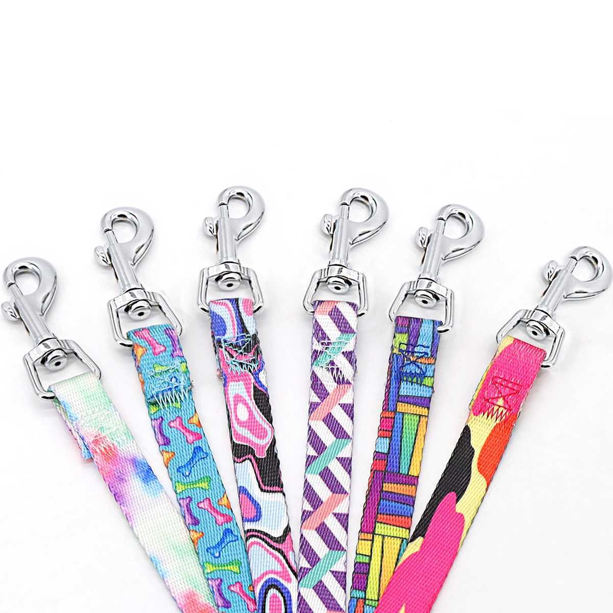 A pet leash cartoon print colorful braided leash outdoor dog walking ropeXJ250218
