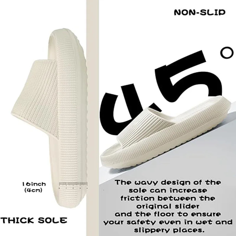 Cloud Sliders Women Men Non-Slip Bathroom Slippers Summer Soft Flip Flop Pillow Sliders Platform Pool Sliders Shower Shoes for I 250214