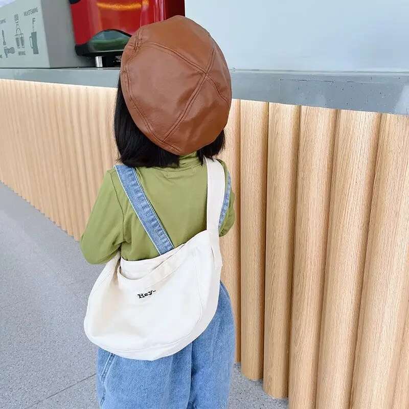 Ddmyshoesvip Baby Boys Girls Denim Bags New Arrival Kids Cute Canvas Shoulder Outdoor Accessory Small Bag Korean Style