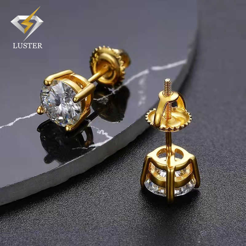 D VVS1 3mm 4mm 5mm 6mm 6.5mm 8mm Screw Back Sterling Silver 925 Jewelry Moissnaite Earring