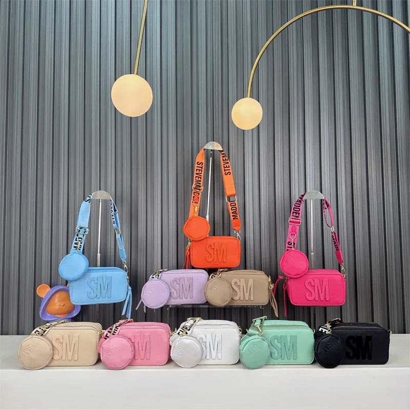 Ship from US SpringSummer Fashion Camera Bag with Wide Shoulder Strap Lettering Small Square Crossbody 250227FBB