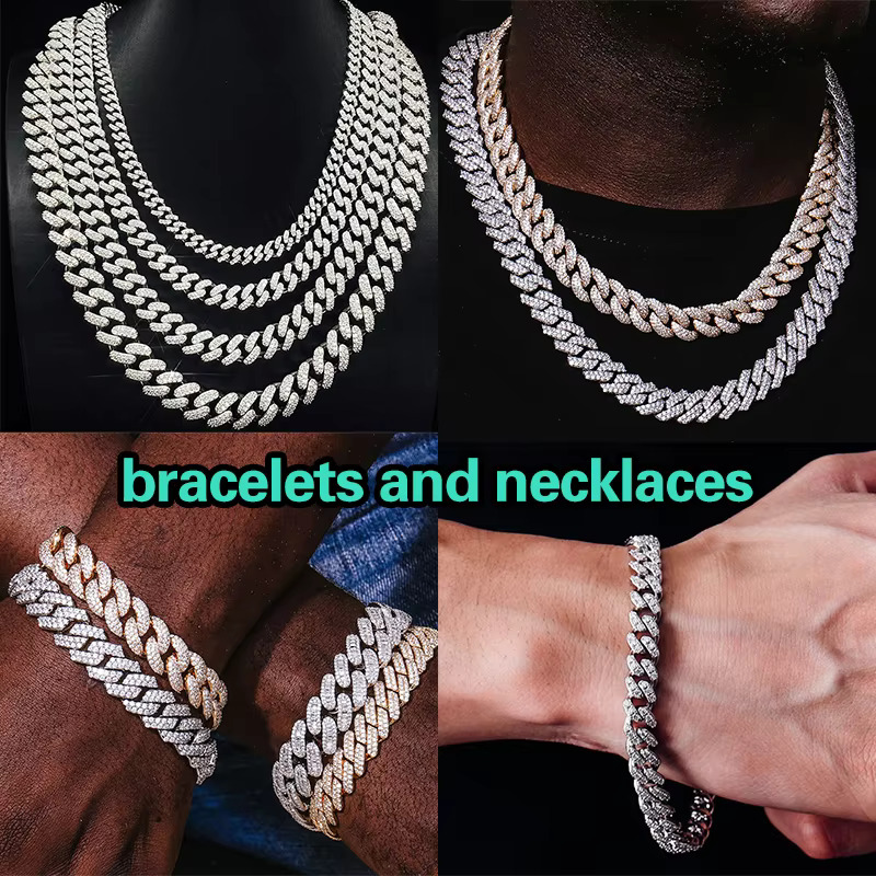 6mm sier 1 Row Stones D Vvs Dia Bracelet Men and Women Hip Hop Miami k Moissanite Cuban Chain