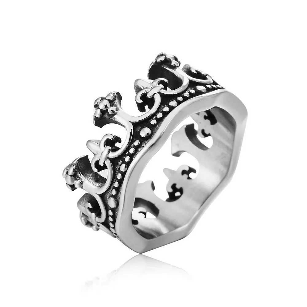 Classic Retro Crown King Ring Personalized Creative Fashion Trend Punk Ring Men and Women Niche Street Party Ring Gift JewelryXJ250219