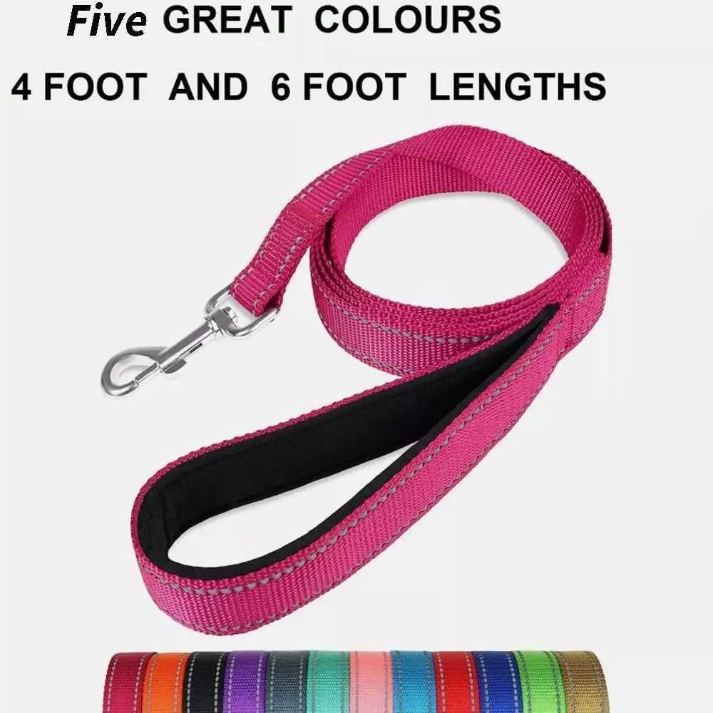 Hot Nylon Dog Lead Reflective Handle Dog Training Lead Comfort Strong Padded Tracking Leash for DogXJ250218