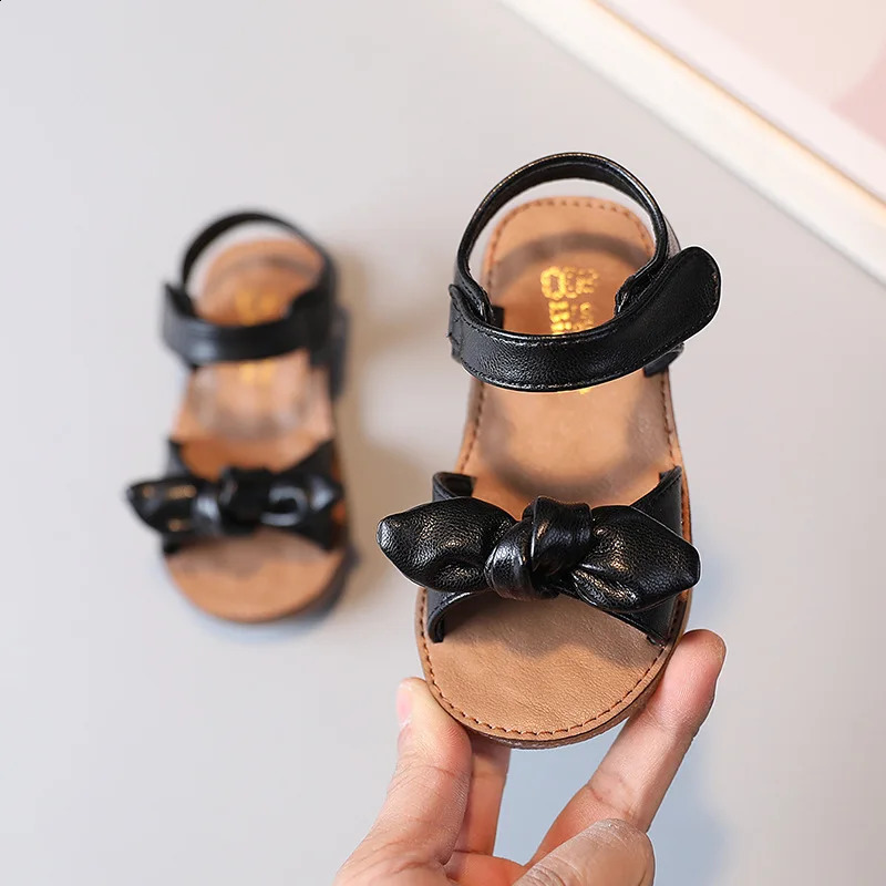 Baby Girls Sandals Kids Beach Shoes Summer Children Sandals Soft Fashion Bow-knot Simple Classic Comfortable Cute 250219
