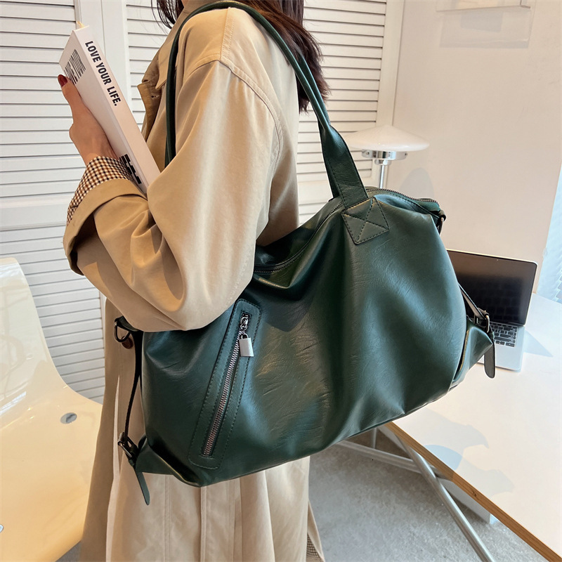 Korean version large capacity 2025 early spring new texture women's crossbody trendy simple casual shoulder tote bag #swissmilitary