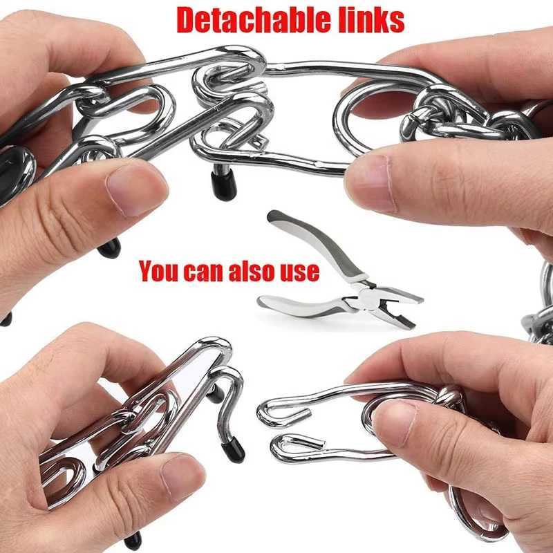 Effective Pinch Dog Training Collar With Comfort Rubber Tips Safe Adjustable Detachable Stainless Steel Pet Prong Choke CollarXJ250218