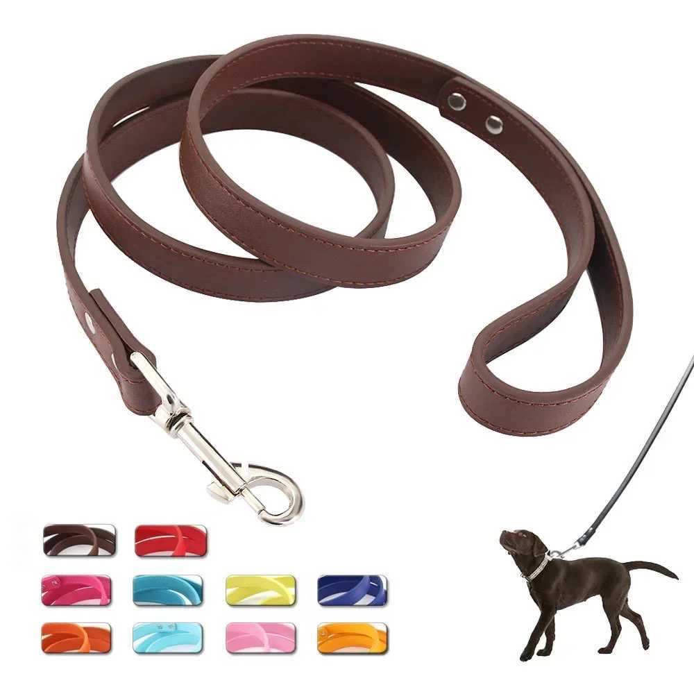 Leather Cat Dog Leashes Colorful Puppy Walking Leashes Harness Collar Lead Rope For Small Medium Large Dogs Pet Supplies 1.2MXJ250218