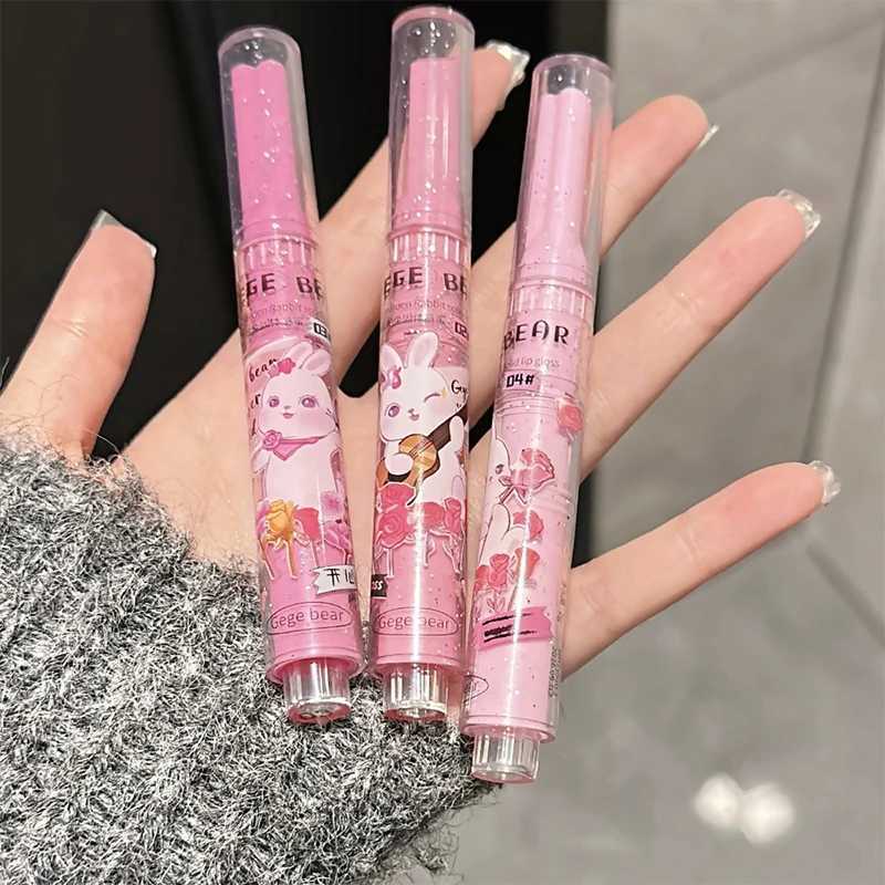 Gegebear Garden Pink Bunny Solid Lip Gloss - Glossy Shine Hydrating Formula and Reduces Lip LinesSummer never wears off makeupW250219