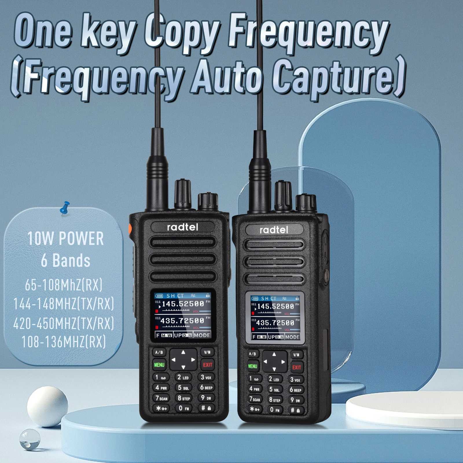 Radtel RT-730 10w Air Band Walkie Talkie Full Band Amateur Ham 199CH HT USB-C Battery NOAA FM AM UHF VHF SatcomXJ250219