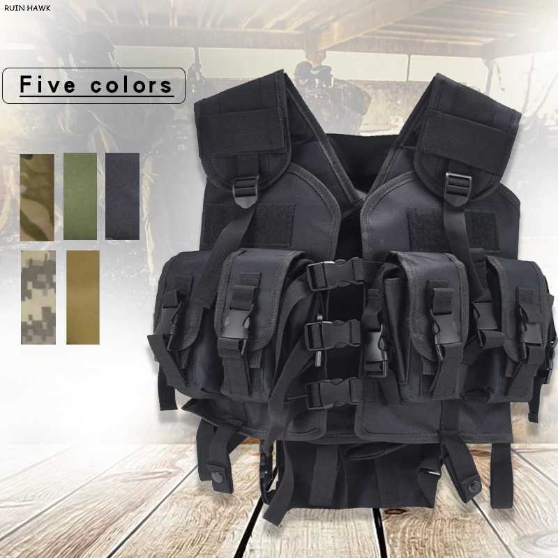 High Quality Navy Combat Vest Military with Water Bag SWAT Tactical Vest Army Training Uniform Shooting Vest Hunting VestXJ250219