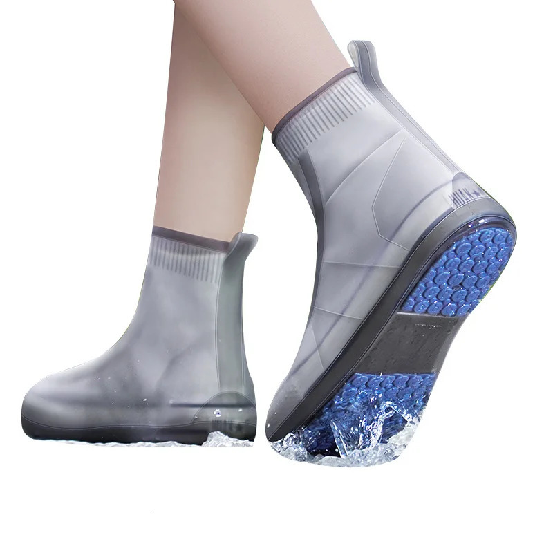 Reusable Rain Boots Waterproof Shoes Covers Non Slip Silicone Overshoes Unisex Rubber Water Resistant Shoe Rainy Day 250219