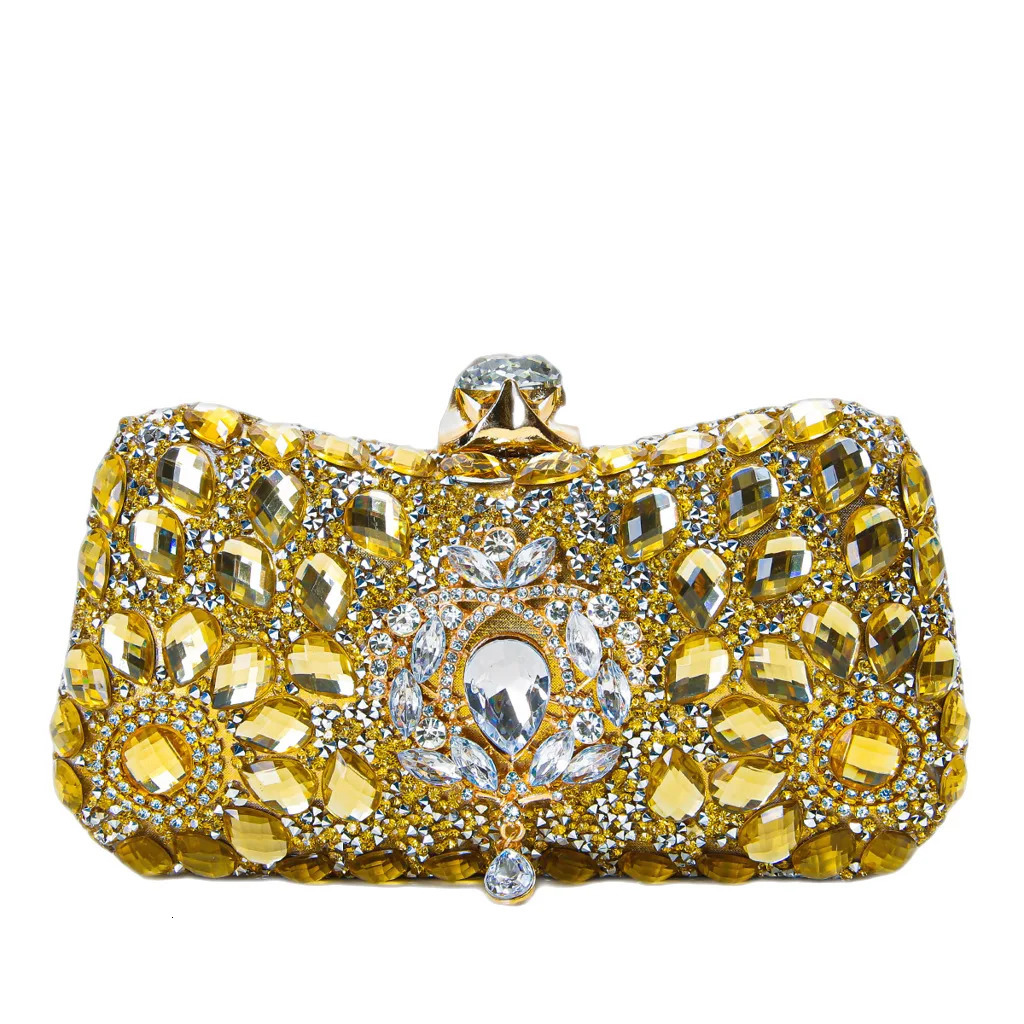 Exquisite Diamond Evening Bag For Female y Rhinestones Decor Banquet Bags Lady Shiny Party Clutch With Pendant 250218
