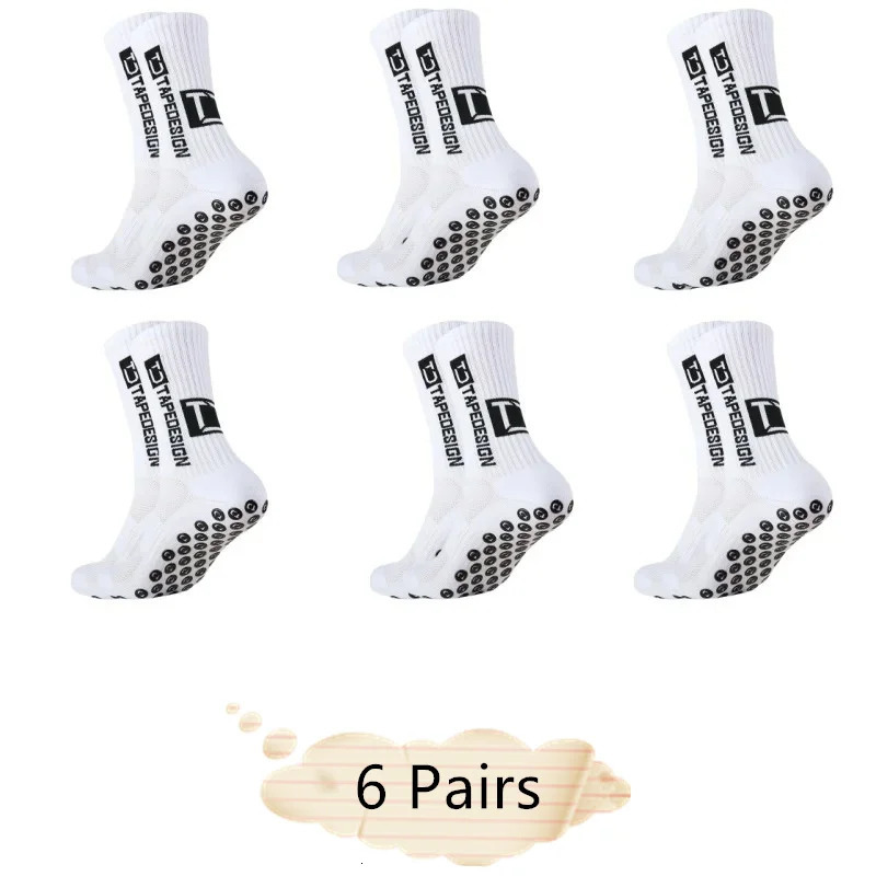 6 Pairs Men Women Soft Breathable Anti-slip Football Socks Running Soccer Basketball Cycling Sports Grip Socks 250219