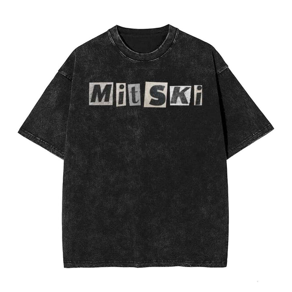 Washed T Shirts Mitski Hip Hop Vintage T-Shirts Oversize Str