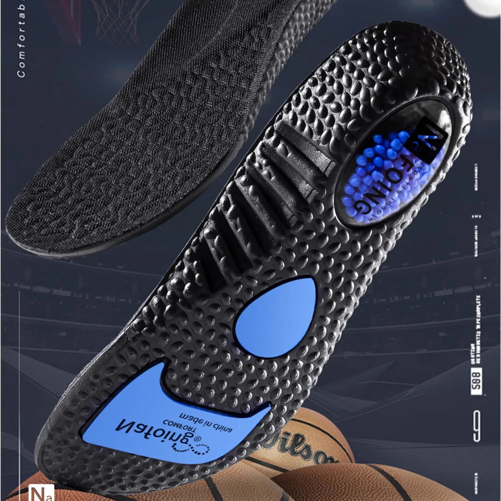 Upgraded Sports Shock Absorption Insoles High Elastic Running Sneaker Pads Rebound Deodorant Comfortable Feet Cushion 250219