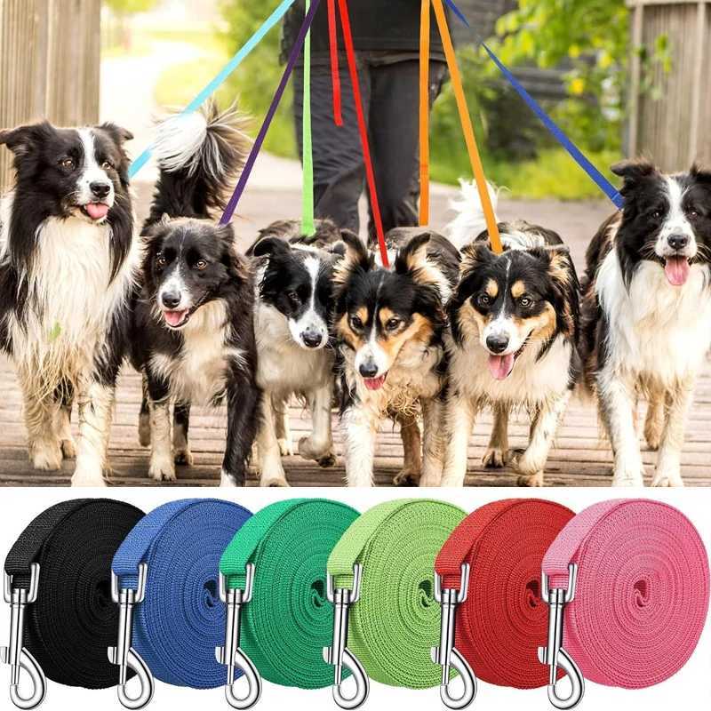 Nylon extra long training dog leash 3 /6 /10 meters pet leash for walking dogs Durable and strong traction rope Pet ProductsXJ250218