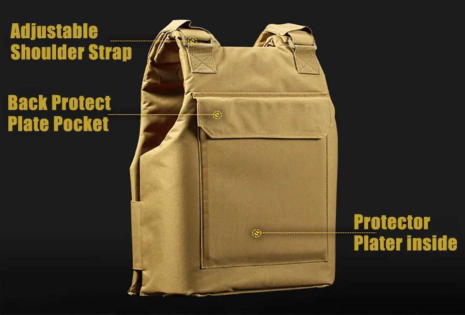 Security Guard Anti-Stab Tactical Vest with two Foam Plate Military Miniature Hunting Vests adjustable shoulder strapsXJ250219