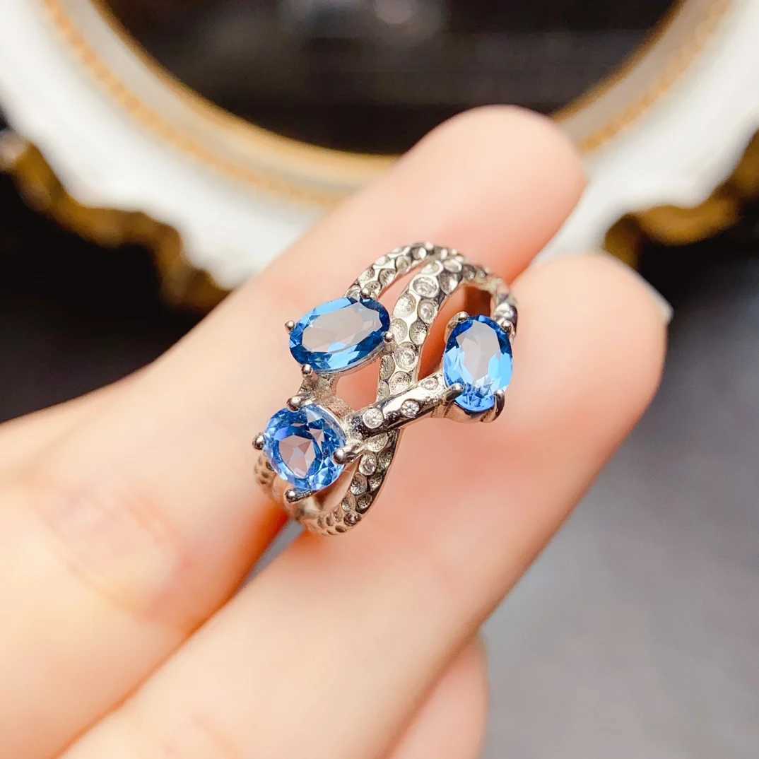 FS 4*6mm Natural Topaz Ring for Women S925 Sterling Silver Fine Charm Weddings Jewelry Gift MeiBaPJ With CertificateXJ250219