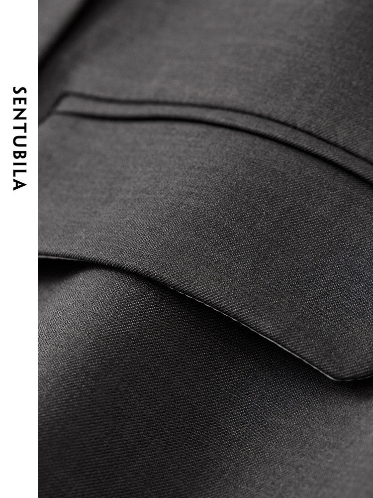 SENTUBILA Office Lady Patchwork Jacquard Women Blazer Autumn Straight Doublebreasted Long Sleeve Coats Clothes 143X54988 250213