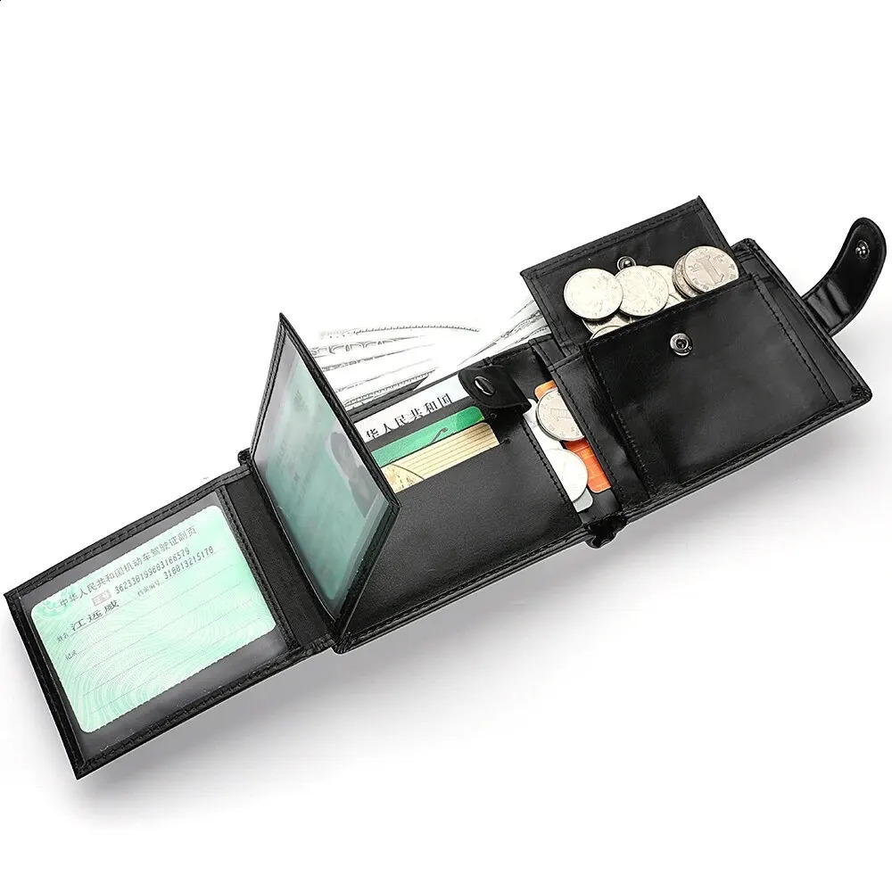 Mens Wallet Large Capacity MultiFunction Short Multislot Zipper Coin ID Credit Card Holder 250218
