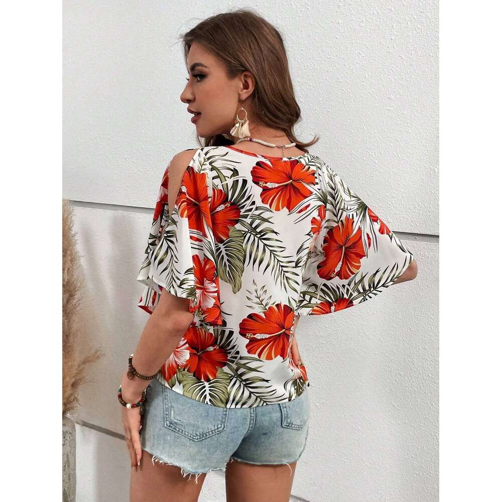 European American Cross-Border Women's Fashionable And Elegant Ral Printed Shirts