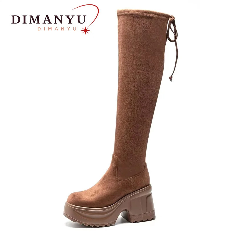 DIMANYU Womens Long Boots Platform Over Knee Female Knight High Heels For Women 250117