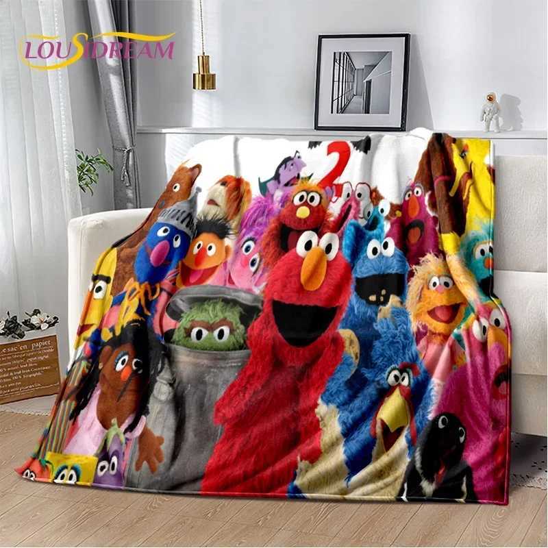 Cartoon Sesame Street Cute Soft BlanketsKeep Warm Throw Blanket Comfortable Blanket for Picnic Beds Sofa Home Bedroom Gift KidT250218