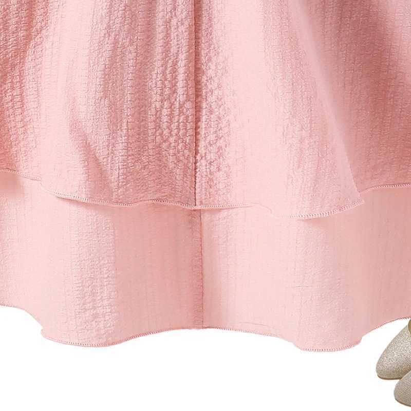 Princess Dress Sweet Style Solid Pink Tiered Sling Dress 8-12 Years Tween Girls Dress Birthday Party Pageant Communion DressT250219