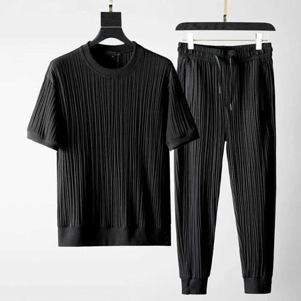 1 Set Stylish Men Outfit Thin Beach Outfit Pocket Washable Pleats Male Outfit StretchyXJ250218