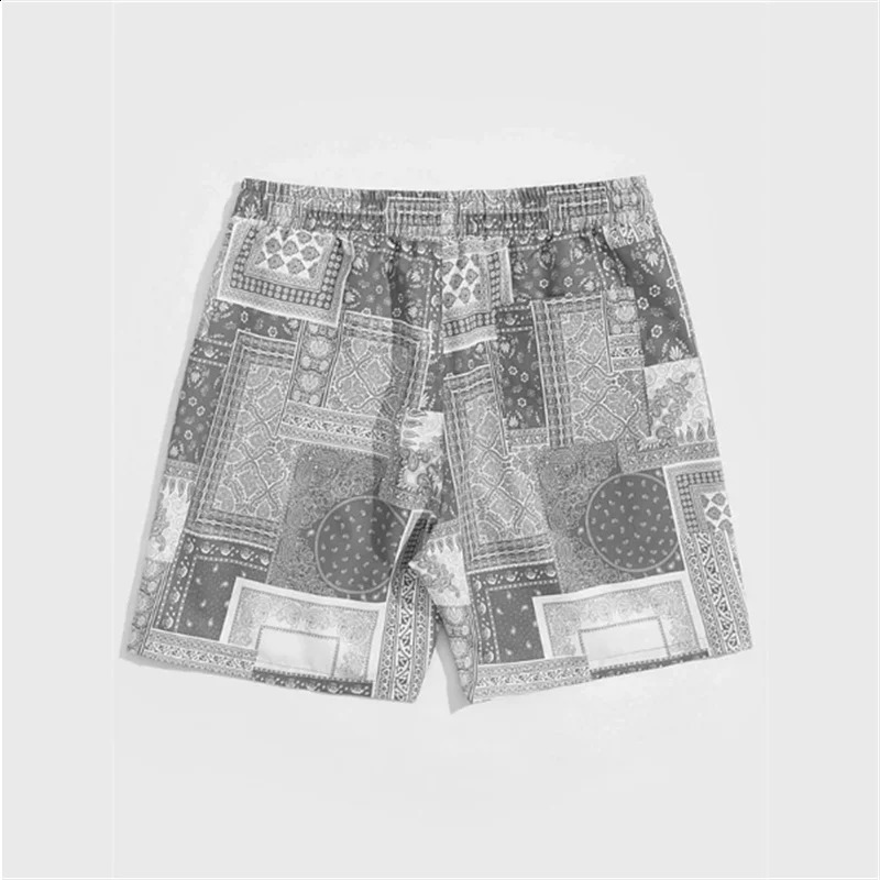 Trend Bandana Graphic Beach Shorts Mens Summer Fashion 3D Printed Swimming Loose Casual Street Clothing Hawaiian 250217