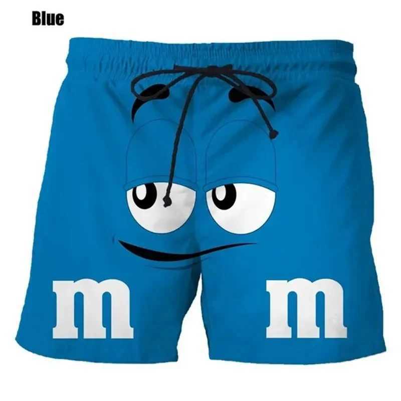 Interesting M M Chocolate Bean Beach Shorts for Men 3D Printed M M Board Shorts Summer Quick drying Sports Shorts W250219