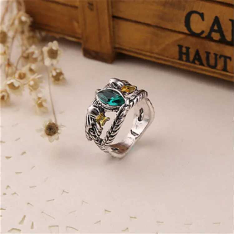Lord Ring of Barahir Aragorn Gondor Green Crystal Rings for Women Men JewelryXJ250219