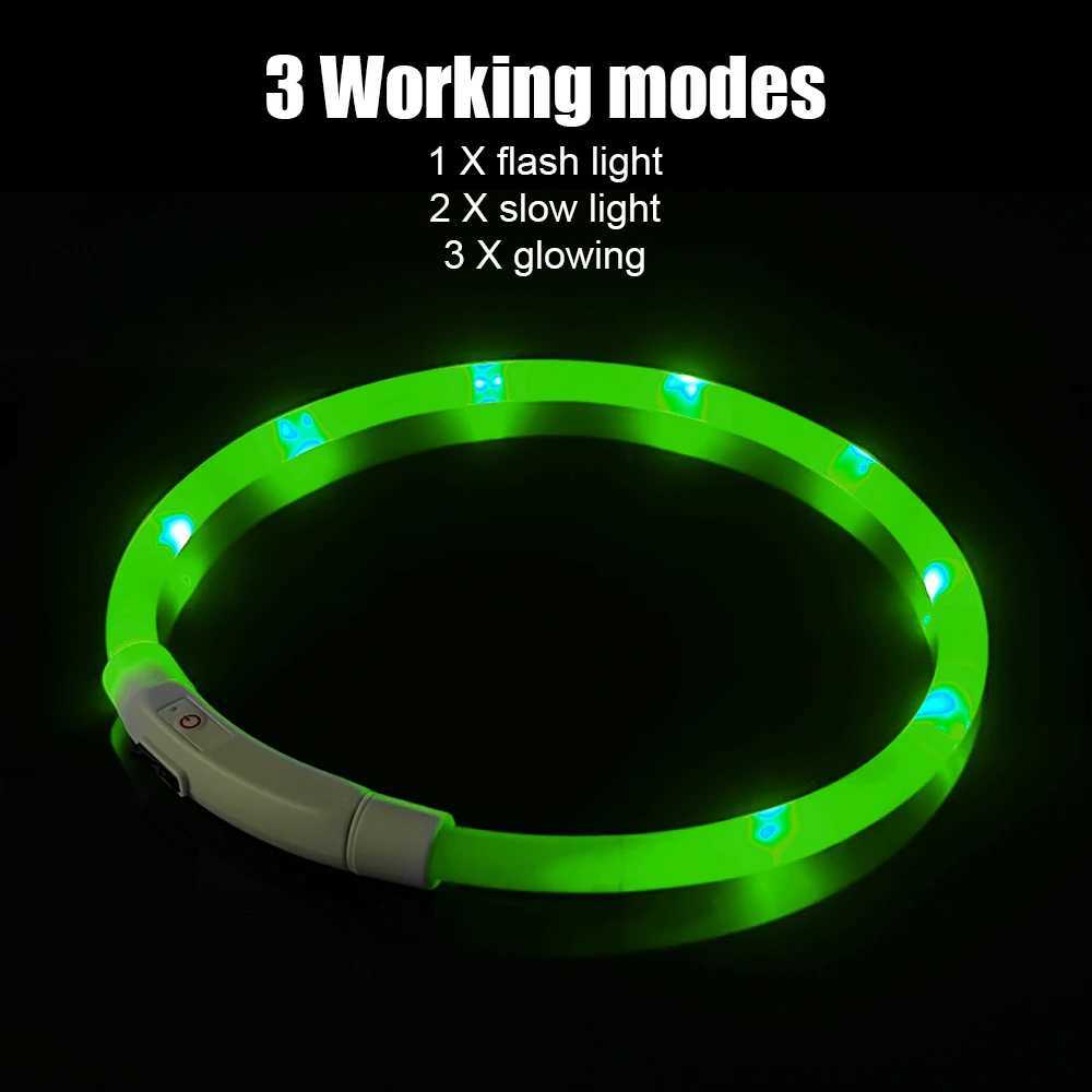 Night Luminous Charge Collar Pet Accessories Night Safety Flashing Glow Collar Dog Loss Prevention Led Usb Dog Collar W250219