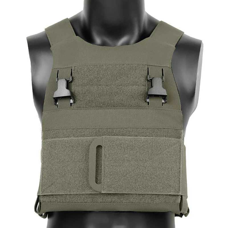 Airsoft Low Vis Slick Vest Tactical Plate Carrier Elastic CummeRBund Vest Quick ReLEase Lightweight 500D VestXJ250219