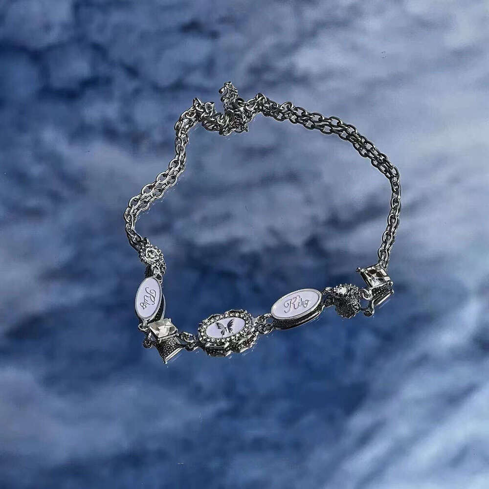 Y2K white dia punk choker necklace spicy girl sweet cool subculture Baroque niche high-end design trend