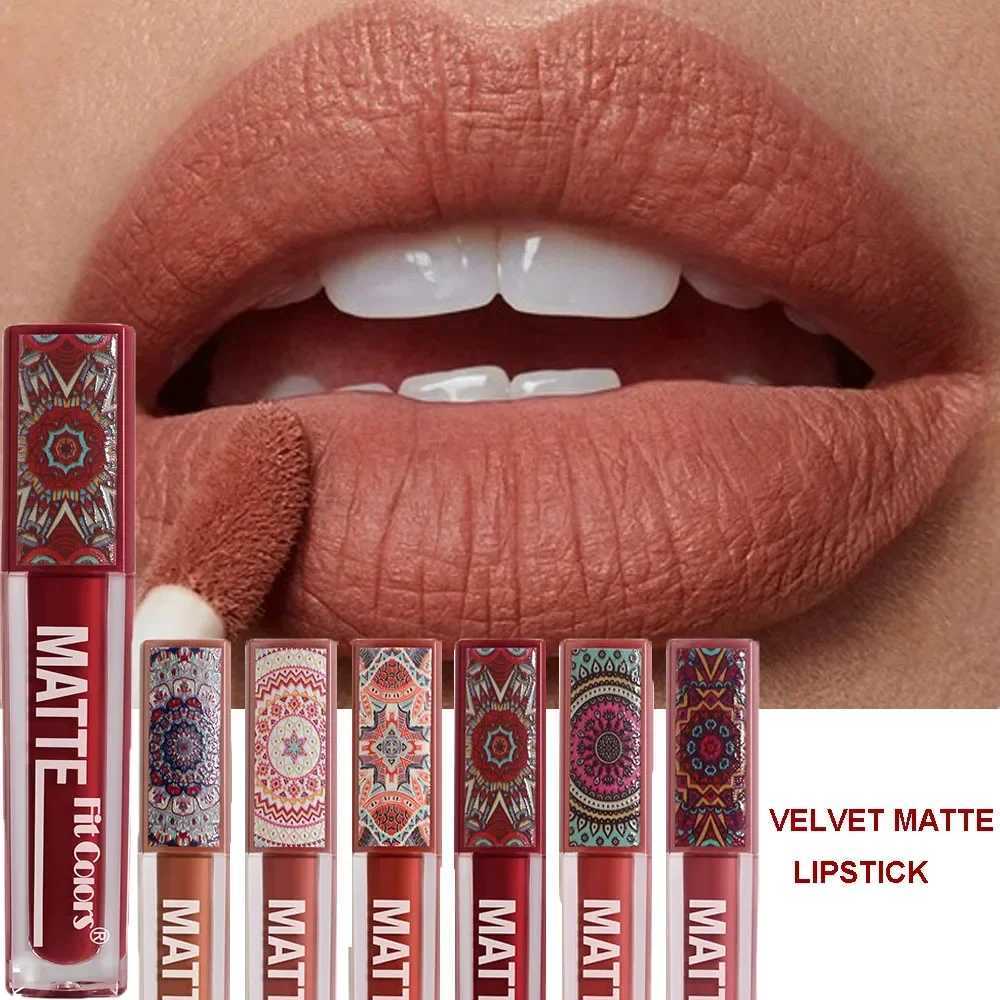 6 Colors Waterproof Liquid Lipstick Matte Velvet Clay Texture Lip Gloss Bohemian Style Earth Brown Lasting Non Stick Cup MakeupW250219