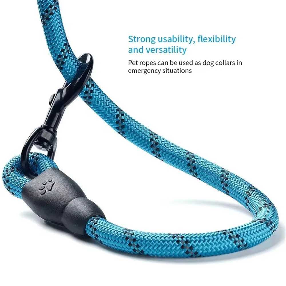 Pet Leash Reflective Strong Dog Leash With Comfortable Padded Handle Heavy Duty Training Durable Nylon Rope Leashes 1.5M x 0.8CMXJ250218