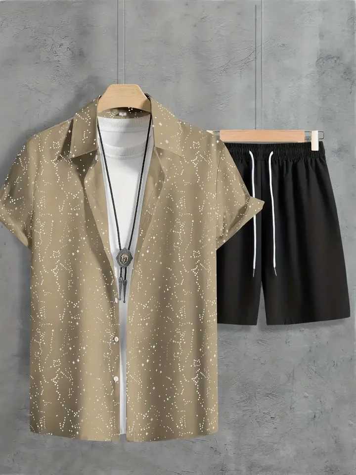 Mens Beachwear Two Piece Set Quick Dry Hawaiian Shirt And Shorts Set Mens Fashion Clothing 3D Printed Casual y2k Daily WearXJ250218