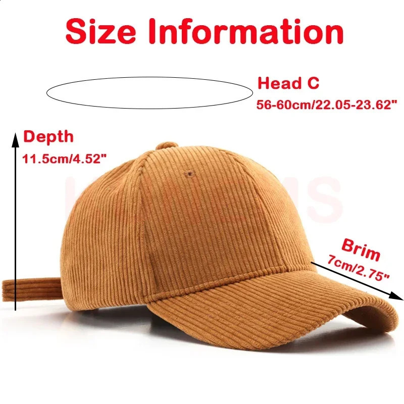 KUNEMS Custom Embroidery Baseball Caps Corduroy Solid Color Cap for Women and Men DIY Print Hats Unisex Wholesale 250214