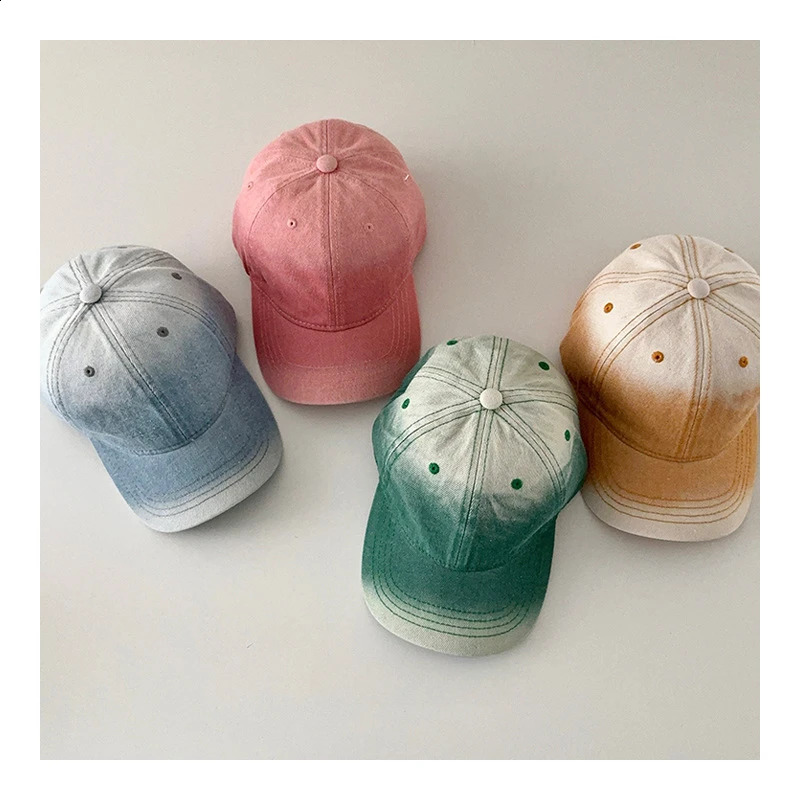 Spring Summer Kids Peaked Cap 2-6T Retro Gradient Color Casquette Leisure Outdoor Sun Hat Baseball Caps 250219