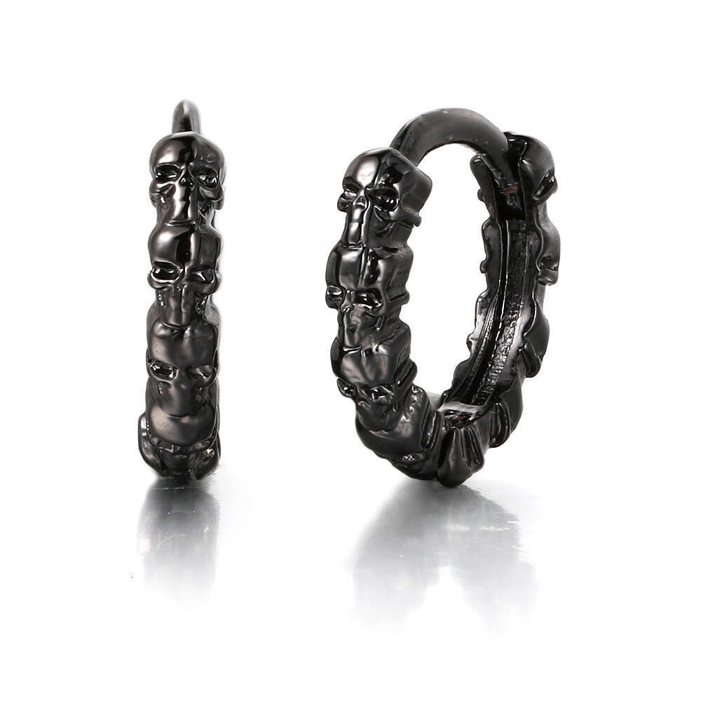 New punk style skull Halloween tricolor vintage Hiphop earrings