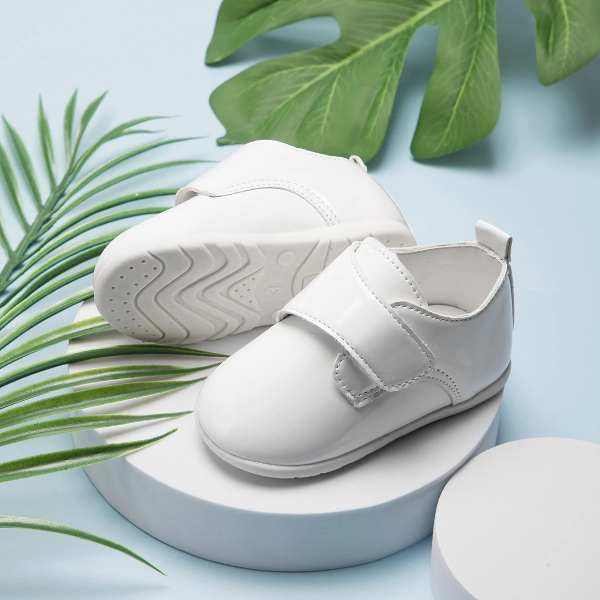 KIDSUN Baby Children Shoes Matte Leather Toddler First Walkers Shoes Rubber Soft-Sole Flat Anti-slip Infant Mirror Shoes 250219