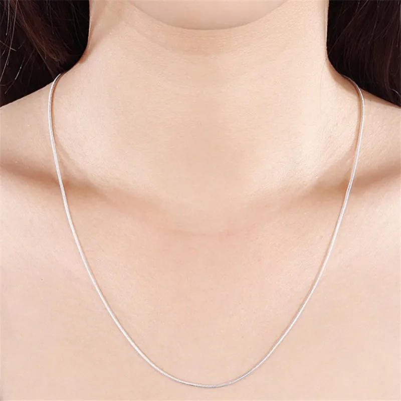 Designer necklace;Elegant 925 Sterling Silver Snake-Pattern Necklace | 1mm Thickness | Suitable for Both Men and Women