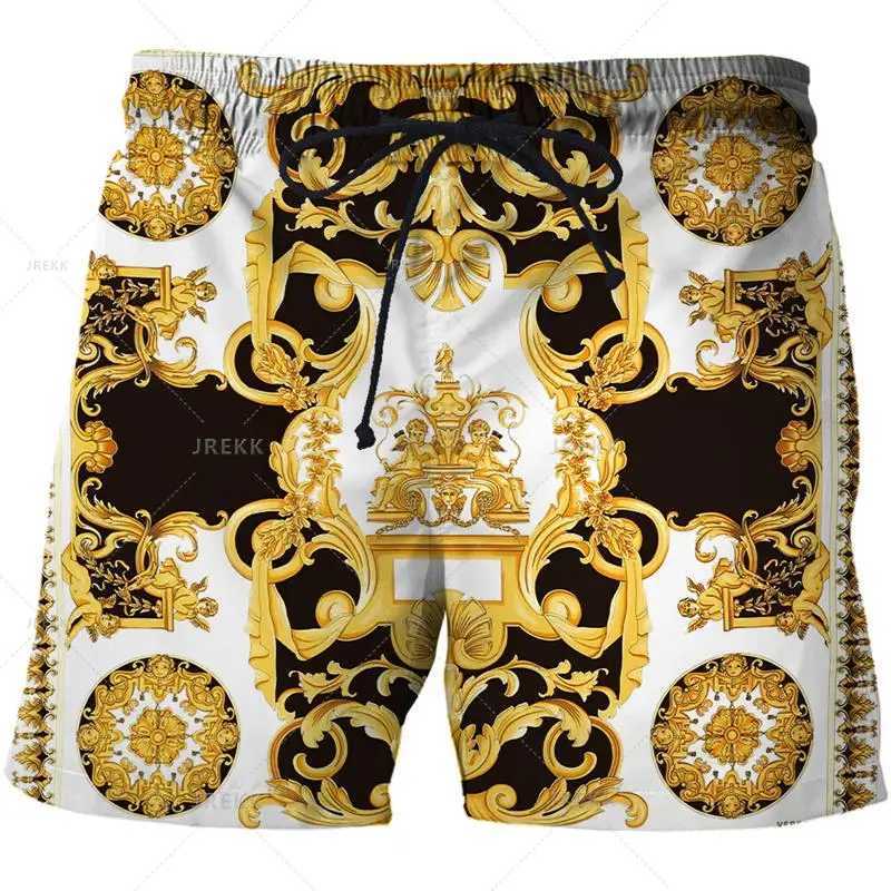 Luxury latest iron chain 3D printed street clothing mens board shorts Harajuku hip-hop casual beach shorts fitness sports shorts W250219