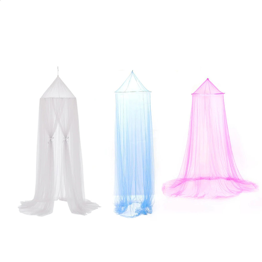 Bed Canopy Polyester Hanging Mosquito Net Princess Foldable Dome Bed Canopy Elegant Fairy Lace Dossels Bedcover For Baby 250218